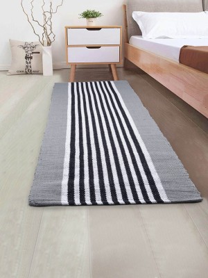 Saral Home Grey Cotton Runner(1 ft,  X 6 ft, Rectangle)