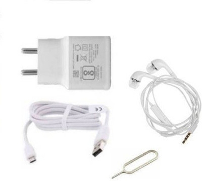 SabSure Wall Charger Accessory Combo for Samsung Galaxy J7 Prime, Oppo F7, Xiaomi Redmi Y1 , Honor 9 Lite, Samsung Galaxy J7 Max, Oppo A83(White)