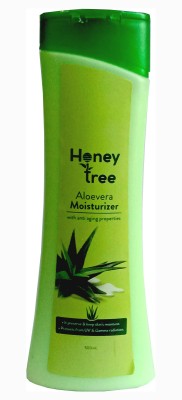 HONEY TREE Aloevera moisturizer with anti aging properties||it preserve & keep skin's moisture||protects from UV & gamma radiation||apply daily all ever the face and body[PACK OF ONE-500ML](500 ml)