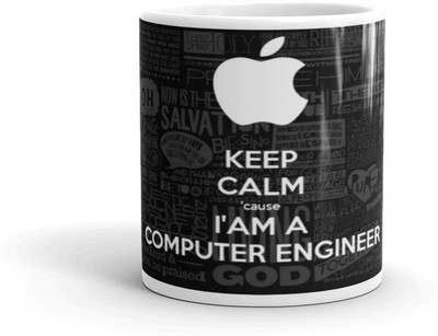 Mr UVD Keep Clam I Am a Computer EngineerPremium Quality (350ml) Ceramic Coffee Mug(350 ml)