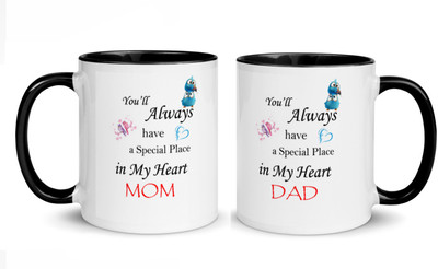 Prsky Dad & Mom Couple Gift for Mummy Papa, Anniversary, Birthday Gifts Ceramic Coffee (325 ml, Pack of 2) Ceramic Coffee Mug(325 ml, Pack of 2)