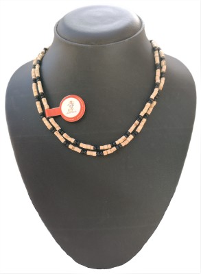 jupiter speaks Tulsi Kanthi Mala 2 Round for Neck Wearing, Iskcon Black Beads 2mm, Length 32 cm Wood Chain