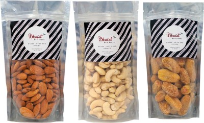 Bharat Almond Cashew and Choara ( 100 gm pack x 3 ) Combo Pack | Perfect for Dry Fruits Gifting Almonds, Cashews, Dates(3 x 100 g)