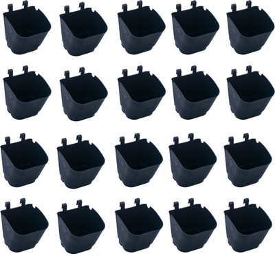 GEMPLAST Flora Vertical Garden Planter-Used for Both Indore and Wall Gardening-Lightweight Wall Hanging Planter-Garden hanging pots for plants Pack of 20 Plant Container Set(Pack of 20, Plastic)