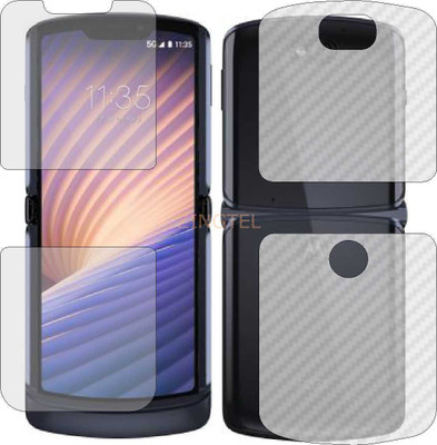 ZINGTEL Front and Back Screen Guard for MOTOROLA MOTO RAZR 5G (Front Matte Finish & Back 3d Carbon Fiber)(Pack of 2)
