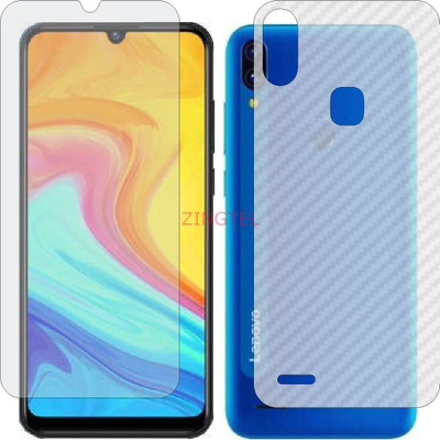 ZINGTEL Front and Back Screen Guard for LENOVO A7 (Front Matte Finish & Back 3d Carbon Fiber)(Pack of 2)
