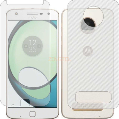 ZINGTEL Front and Back Screen Guard for MOTOROLA MOTO Z PLAY STYLE MOD (Front Matte Finish & Back 3d Carbon Fiber)(Pack of 2)
