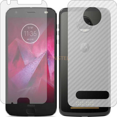 ZINGTEL Front and Back Screen Guard for MOTOROLA MOTO Z 2018 (Front Matte & Back 3d Carbon Fiber)(Pack of 2)