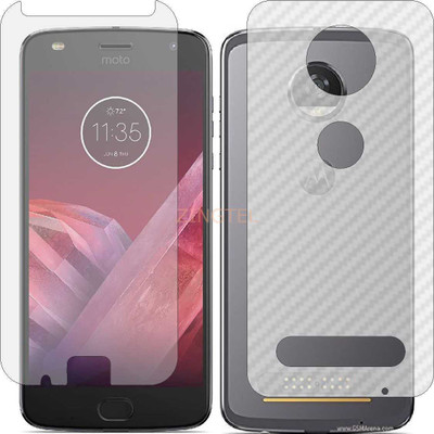 ZINGTEL Front and Back Screen Guard for MOTOROLA XT1710 MOTO Z2 PLAY (Front Matte Finish & Back 3d Carbon Fiber)(Pack of 2)