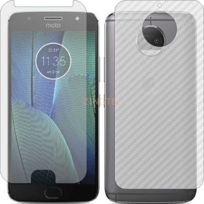 ZINGTEL Front and Back Screen Guard for MOTOROLA G5S PLUS (Front Matte Finish & Back 3d Carbon Fiber)(Pack of 2)
