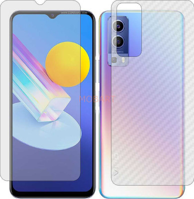 MOBART Front and Back Tempered Glass for VIVO Y72 5G (Front Matte Finish & Back 3d Carbon Fiber)(Pack of 2)