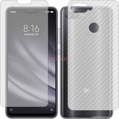 MOBART Front and Back Tempered Glass for XIAOMI MI 8 LITE (Front Matte Finish & Back 3d Carbon Fiber)(Pack of 2)