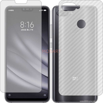 MOBART Front and Back Tempered Glass for MI 8 LITE (Front Matte Finish & Back 3d Carbon Fiber)(Pack of 2)