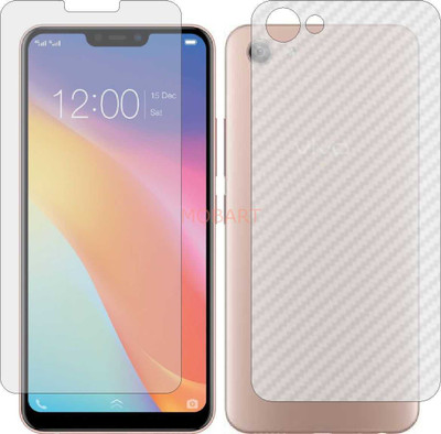 MOBART Front and Back Tempered Glass for VIVO Y81I (Front Matte & Back 3d Carbon Fiber)(Pack of 2)