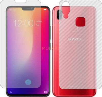 MOBART Front and Back Tempered Glass for VIVO X21I (Front Matte & Back 3d Carbon Fiber)(Pack of 2)