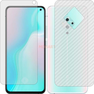 MOBART Front and Back Tempered Glass for VIVO S5 (Front Matte Finish & Back 3d Carbon Fiber)(Pack of 2)