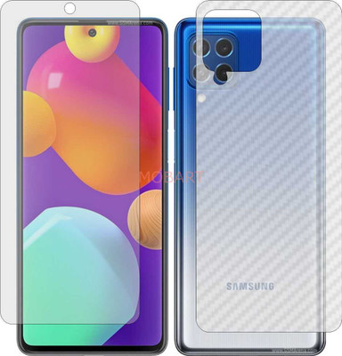 MOBART Front and Back Tempered Glass for SAMSUNG GALAXY M62 (Front Matte Finish & Back 3d Carbon Fiber)(Pack of 2)