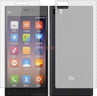 MOBART Front and Back Tempered Glass for XIAOMI MI3 (Front Matte Finish & Back 3d Carbon Fiber)(Pack of 2)