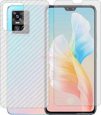 MOBART Front and Back Tempered Glass for VIVO S10 PRO V2121A (Front Matte Finish & Back 3d Carbon Fiber)(Pack of 2)