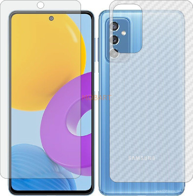 MOBART Front and Back Tempered Glass for SAMSUNG GALAXY M52 (Front Matte Finish & Back 3d Carbon Fiber)(Pack of 2)