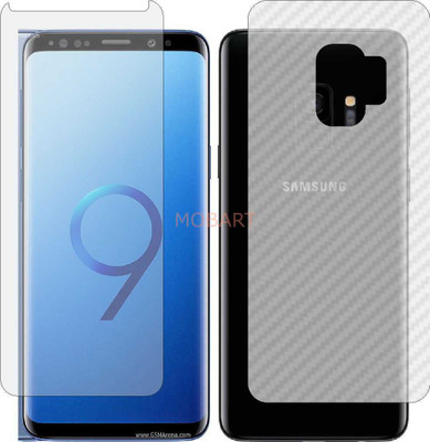 MOBART Front and Back Tempered Glass for SAMSUNG GALAXY S9 (Front Matte Finish & Back 3d Carbon Fiber)(Pack of 2)