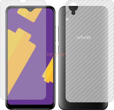 MOBART Front and Back Tempered Glass for VIVO Y90 (Front Matte Finish & Back 3d Carbon Fiber)(Pack of 2)