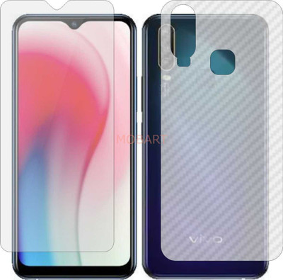 MOBART Front and Back Tempered Glass for VIVO Y3 (Front Matte Finish & Back 3d Carbon Fiber)(Pack of 2)