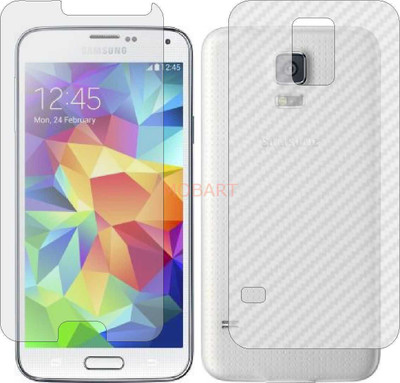 MOBART Front and Back Tempered Glass for SAMSUNG GALAXY S5 I9600 (Front Matte Finish & Back 3d Carbon Fiber)(Pack of 2)