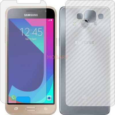 MOBART Front and Back Tempered Glass for SAMSUNG GALAXY J3 PRO (Front Matte Finish & Back 3d Carbon Fiber)(Pack of 2)