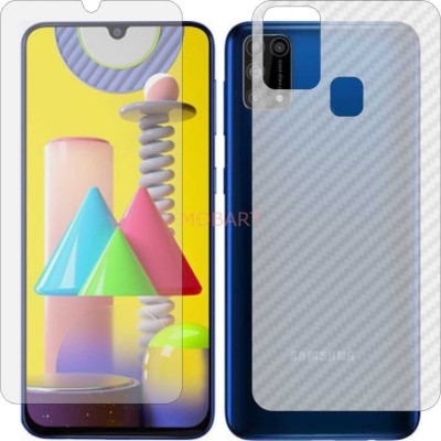 MOBART Front and Back Tempered Glass for SAMSUNG GALAXY M42 5G (Front Matte Finish & Back 3d Carbon Fiber)(Pack of 2)