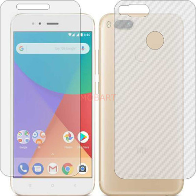 MOBART Front and Back Tempered Glass for MI A1 (Front Matte Finish & Back 3d Carbon Fiber)(Pack of 2)