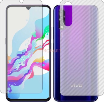 MOBART Front and Back Tempered Glass for VIVO Z5 (Front Matte Finish & Back 3d Carbon Fiber)(Pack of 2)