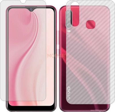 MOBART Front and Back Tempered Glass for VIVO Y3S 1901A (Front Matte Finish & Back 3d Carbon Fiber)(Pack of 2)