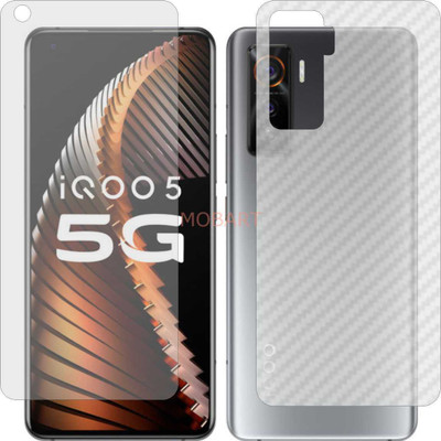 MOBART Front and Back Tempered Glass for IQOO 5 5G (Front Matte Finish & Back 3d Carbon Fiber)(Pack of 2)