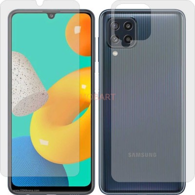 MOBART Front and Back Tempered Glass for SAMSUNG GALAXY M32 SMM325FV (Front Matte Finish & Back 3d Carbon Fiber)(Pack of 2)