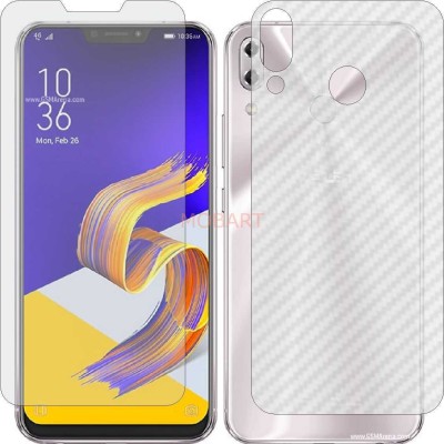 MOBART Front and Back Tempered Glass for ASUS ZENFONE 5Z (Front Matte Finish & Back 3d Carbon Fiber)(Pack of 2)