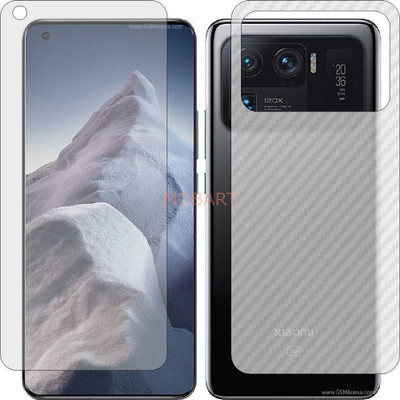 MOBART Front and Back Tempered Glass for MI 11 ULTRA (Front Matte Finish & Back 3d Carbon Fiber)(Pack of 2)