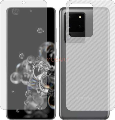 MOBART Front and Back Tempered Glass for SAMSNG GALAXY S20 ULTRA (Front Matte Finish & Back 3d Carbon Fiber)(Pack of 2)