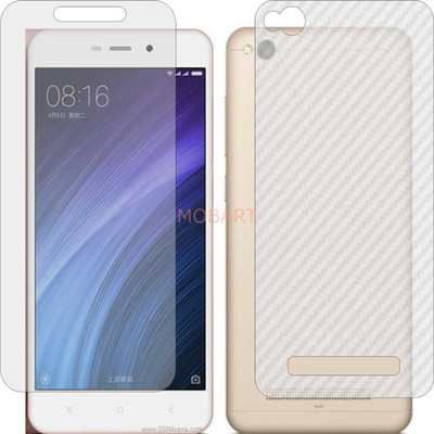 MOBART Front and Back Tempered Glass for MI REDMI 4A (Front Matte Finish & Back 3d Carbon Fiber)(Pack of 2)
