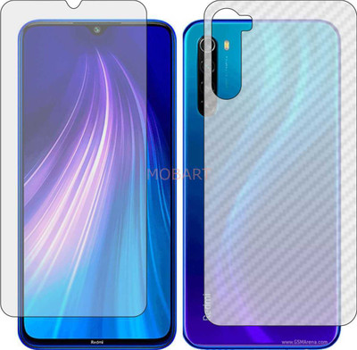 MOBART Front and Back Tempered Glass for MI NOTE 8T (Front Matte Finish & Back 3d Carbon Fiber)(Pack of 2)