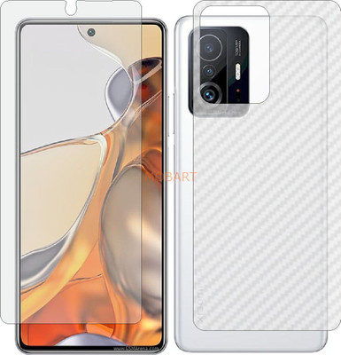 MOBART Front and Back Tempered Glass for XIAOMI MI 11T PRO 5G (Front Matte Finish & Back 3d Carbon Fiber)(Pack of 2)