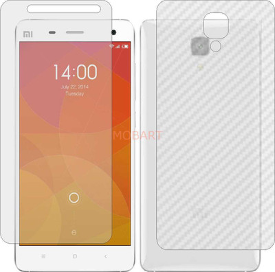 MOBART Front and Back Tempered Glass for MI 4 (Front Matte Finish & Back 3d Carbon Fiber)(Pack of 2)
