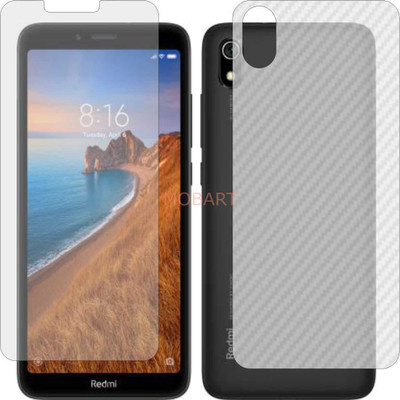MOBART Front and Back Tempered Glass for XIAOMI REDMI NOTE 7A (Front Matte Finish & Back 3d Carbon Fiber)(Pack of 2)