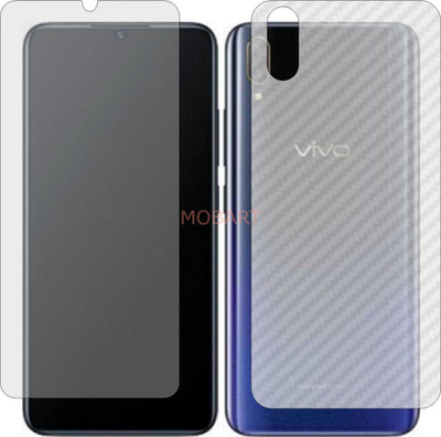 MOBART Front and Back Tempered Glass for VIVO X21S (Front Matte Finish & Back 3d Carbon Fiber)(Pack of 2)