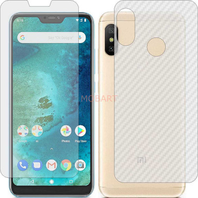 MOBART Front and Back Tempered Glass for XIAOMI A2 LITE (Front Matte Finish & Back 3d Carbon Fiber)(Pack of 2)