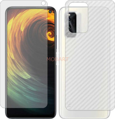 MOBART Front and Back Tempered Glass for VIVO V2118A (Front Matte Finish & Back 3d Carbon Fiber)(Pack of 2)