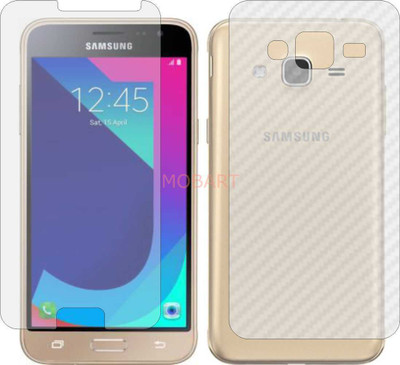 MOBART Front and Back Tempered Glass for SAMSUNG GALAXY J3 2016 (Front Matte Finish & Back 3d Carbon Fiber)(Pack of 2)