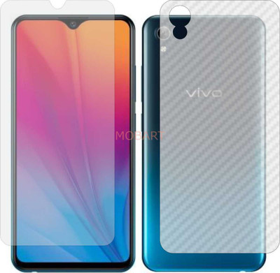 MOBART Front and Back Tempered Glass for VIVO 91 I (Front Matte Finish & Back 3d Carbon Fiber)(Pack of 2)