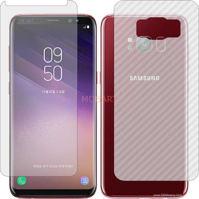 MOBART Front and Back Tempered Glass for SAMSUNG GALAXY S8 (Front Matte Finish & Back 3d Carbon Fiber)(Pack of 2)