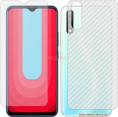 MOBART Front and Back Tempered Glass for VIVO Y5 S (Front Matte Finish & Back 3d Carbon Fiber)(Pack of 2)